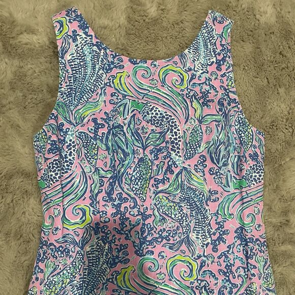 NWT Lilly Pulitzer 0 XS Lilac Rose WE MERMAID IT‎ MAURINA SHIFT 100% Linen Dress - Picture 11 of 16